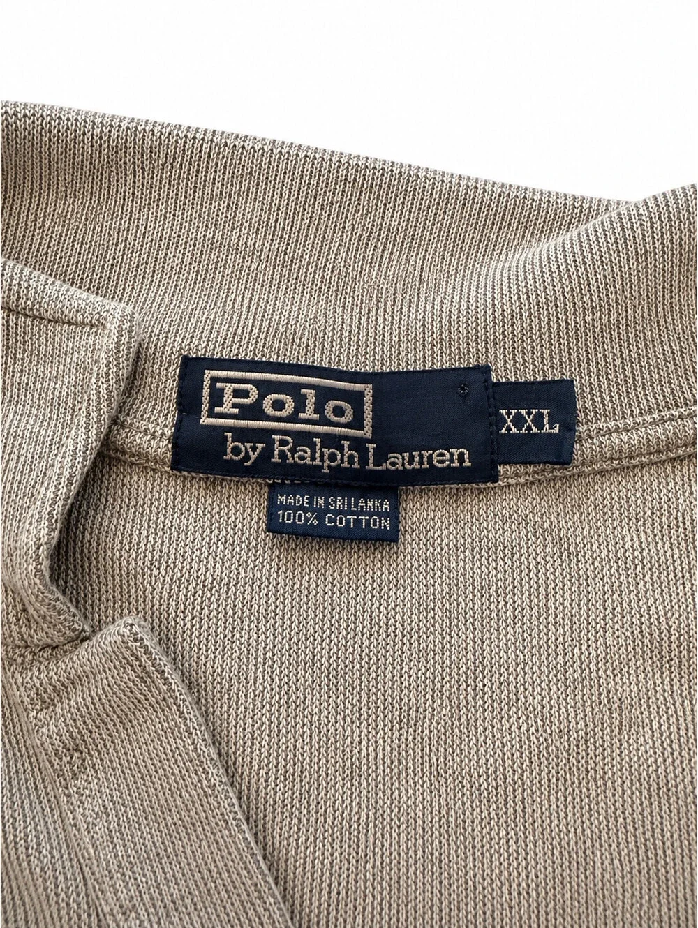 Polo by Ralph Lauren Men XXL Beige Brown Short Sleeve Knit Polo Shirt Casual